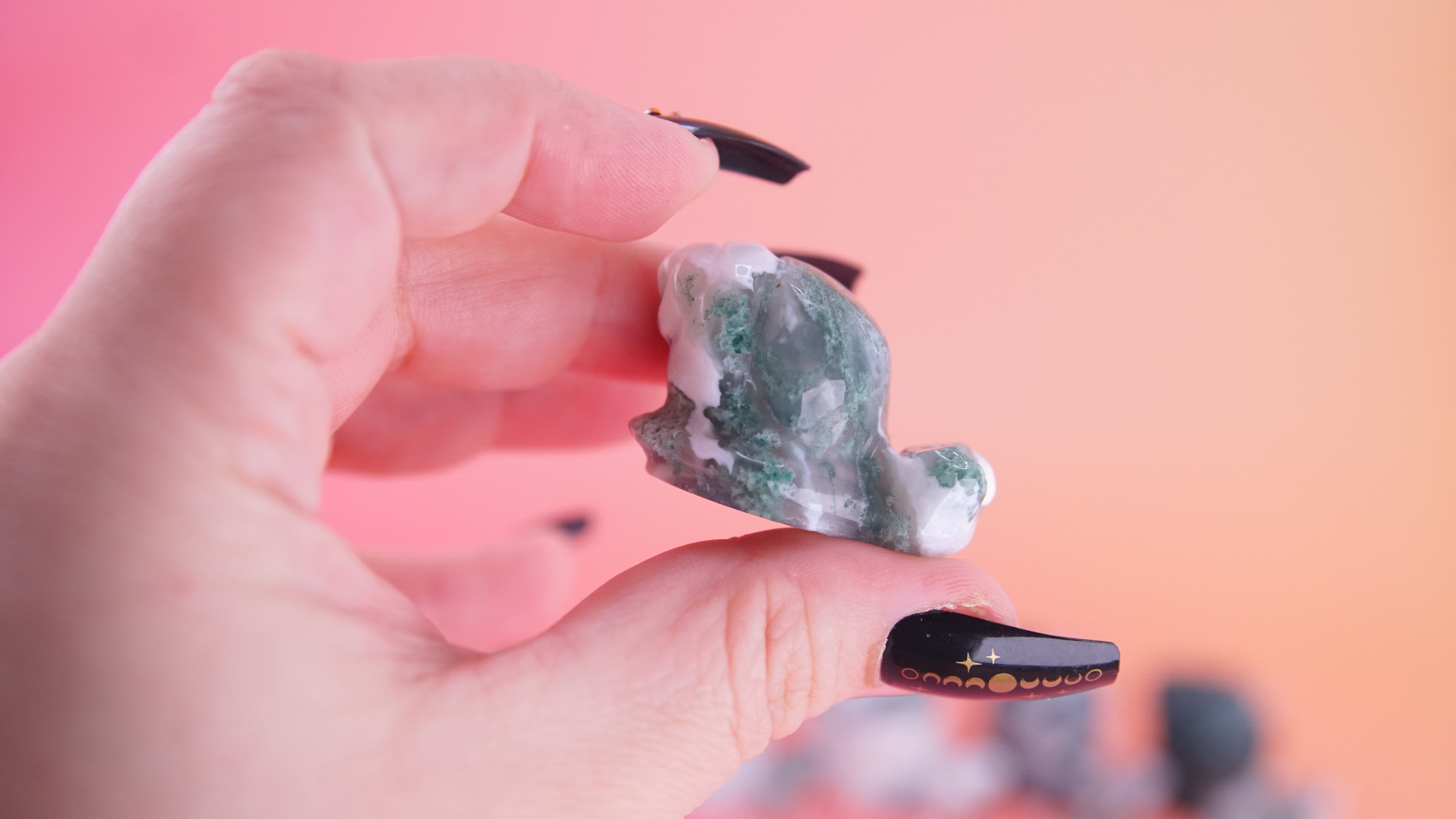 Moss Agate Mini Snail Carving | Pick Your Favorite
