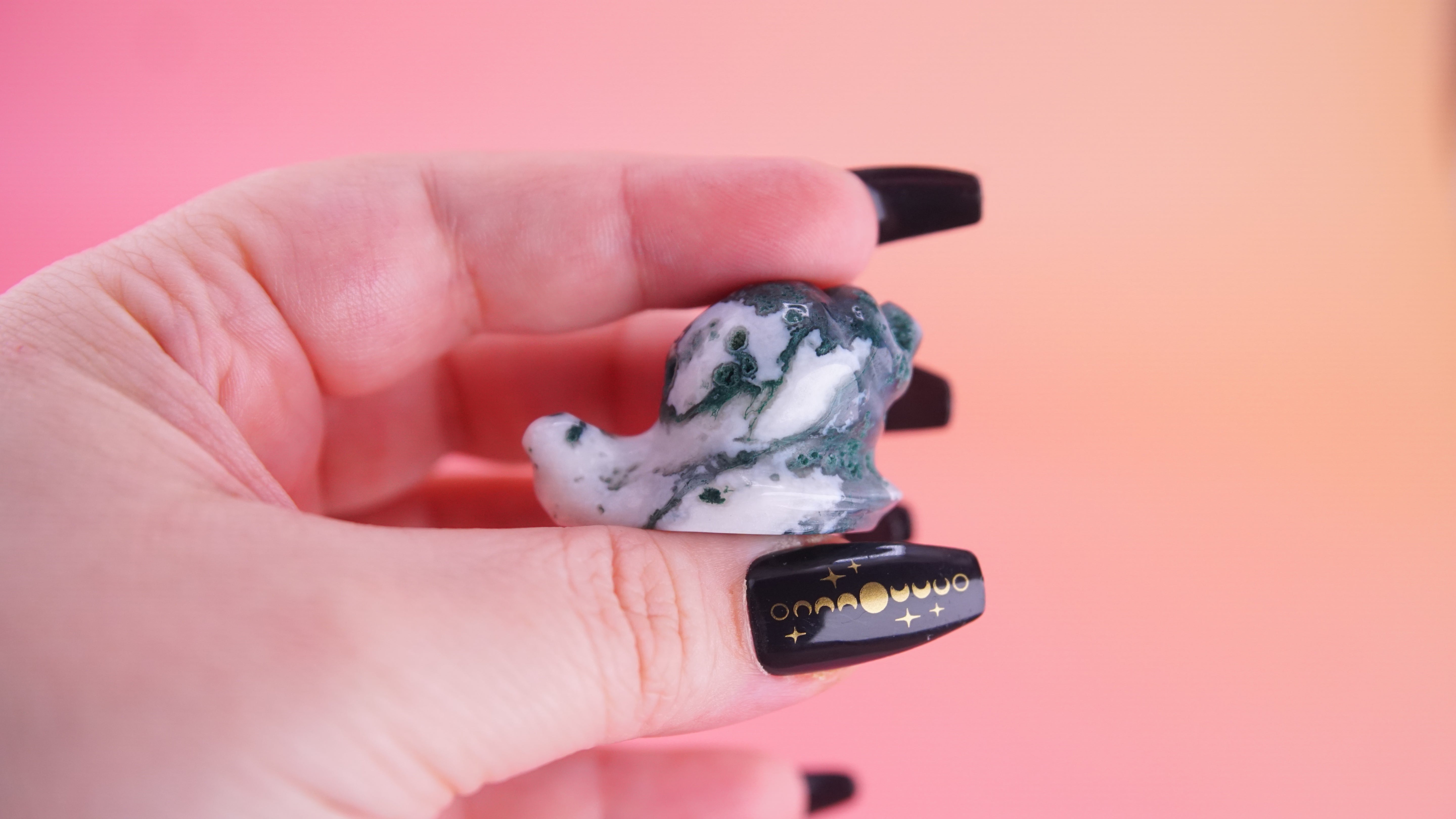 Moss Agate Mini Snail Carving | Pick Your Favorite