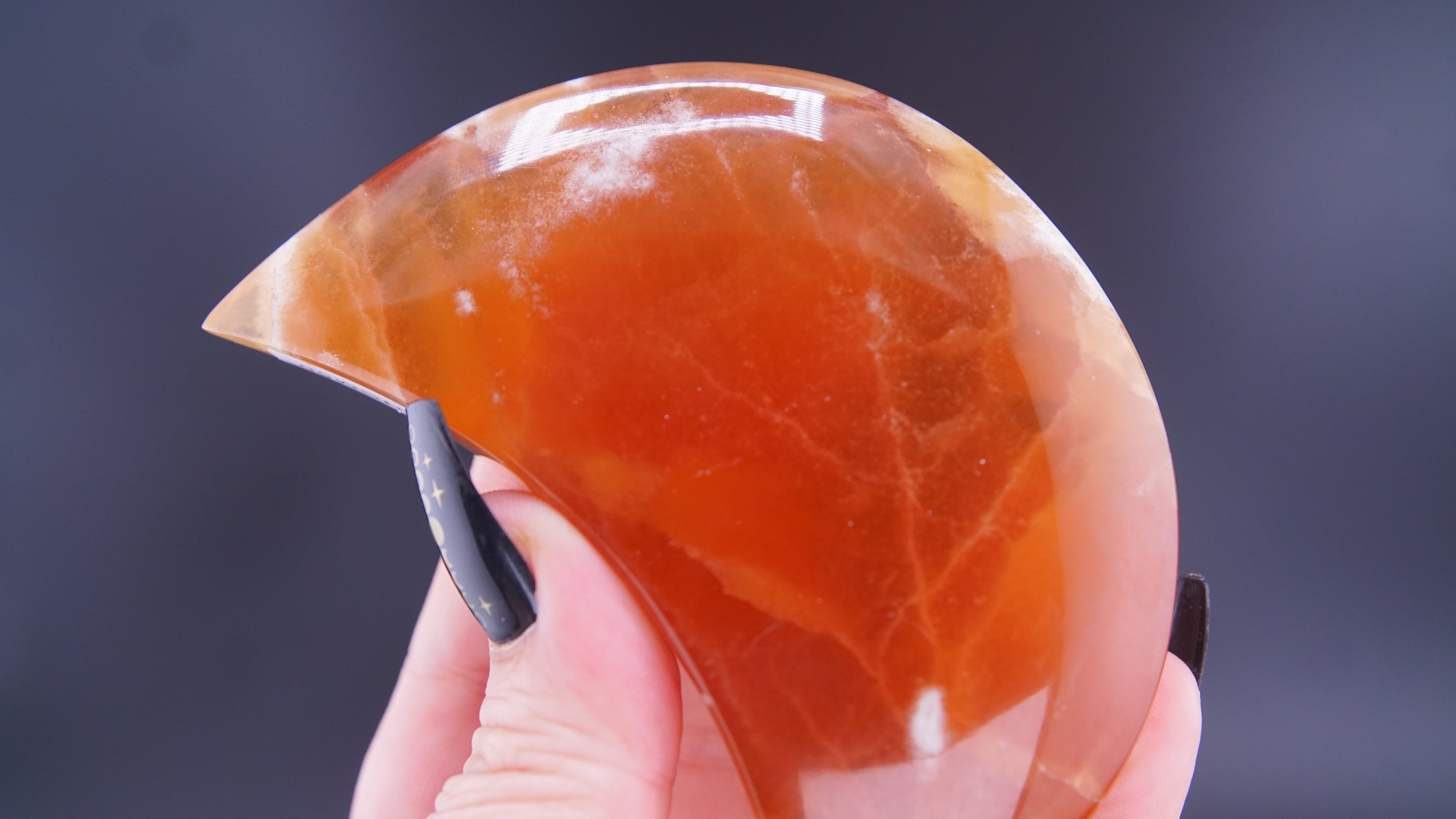 Honey Calcite Moon From Pakistan