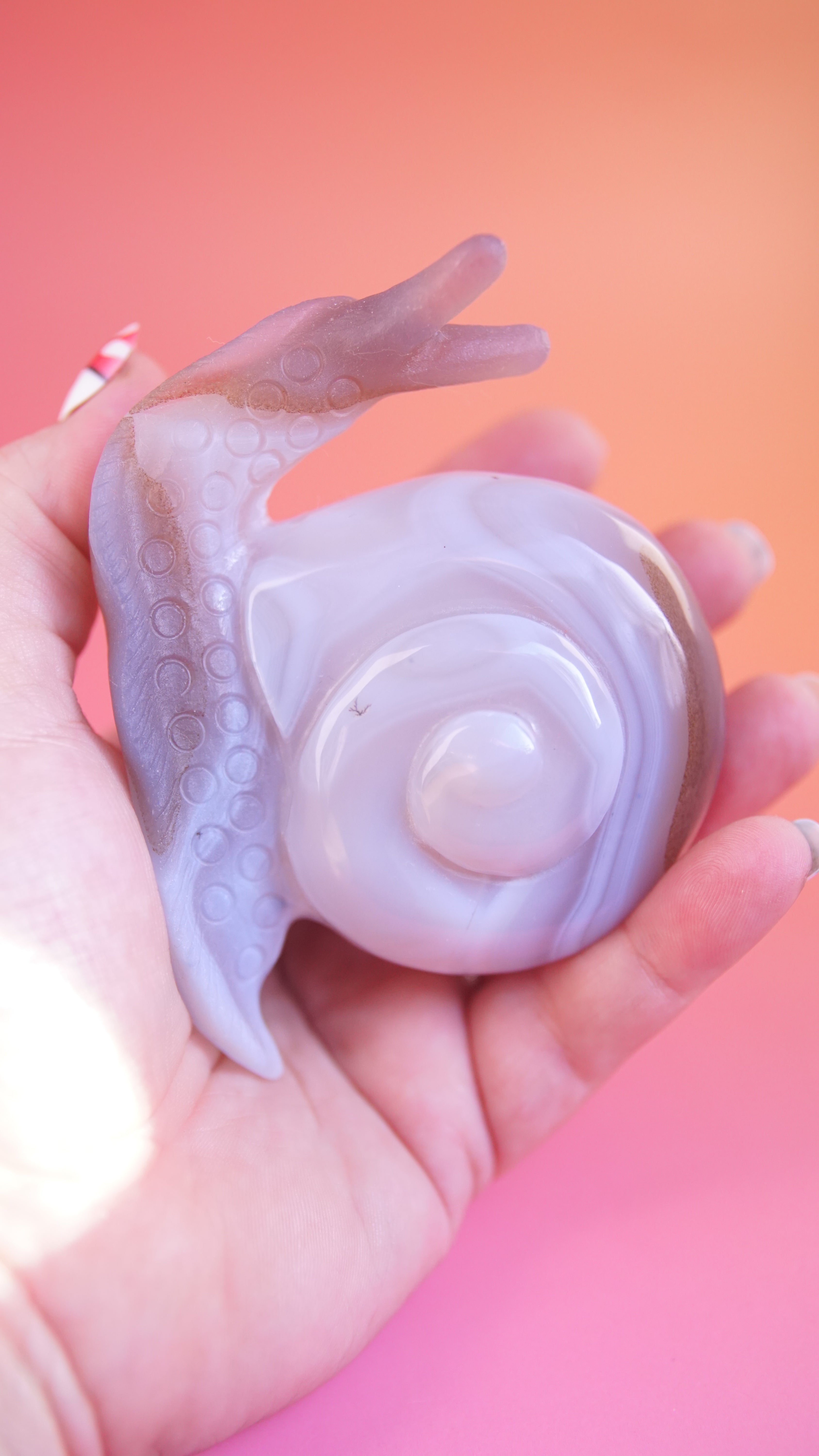 Gorgeous Agate Boutique Snail Carving | Crystal Carving Statement Piece