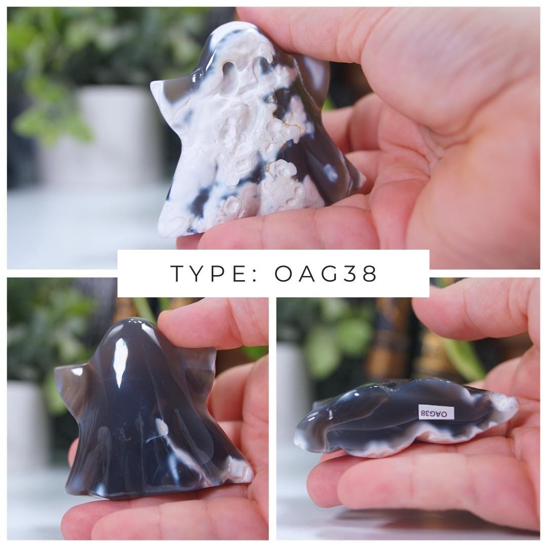 Orca Agate Blue Grey Ghost Carvings | High Quality | US Seller