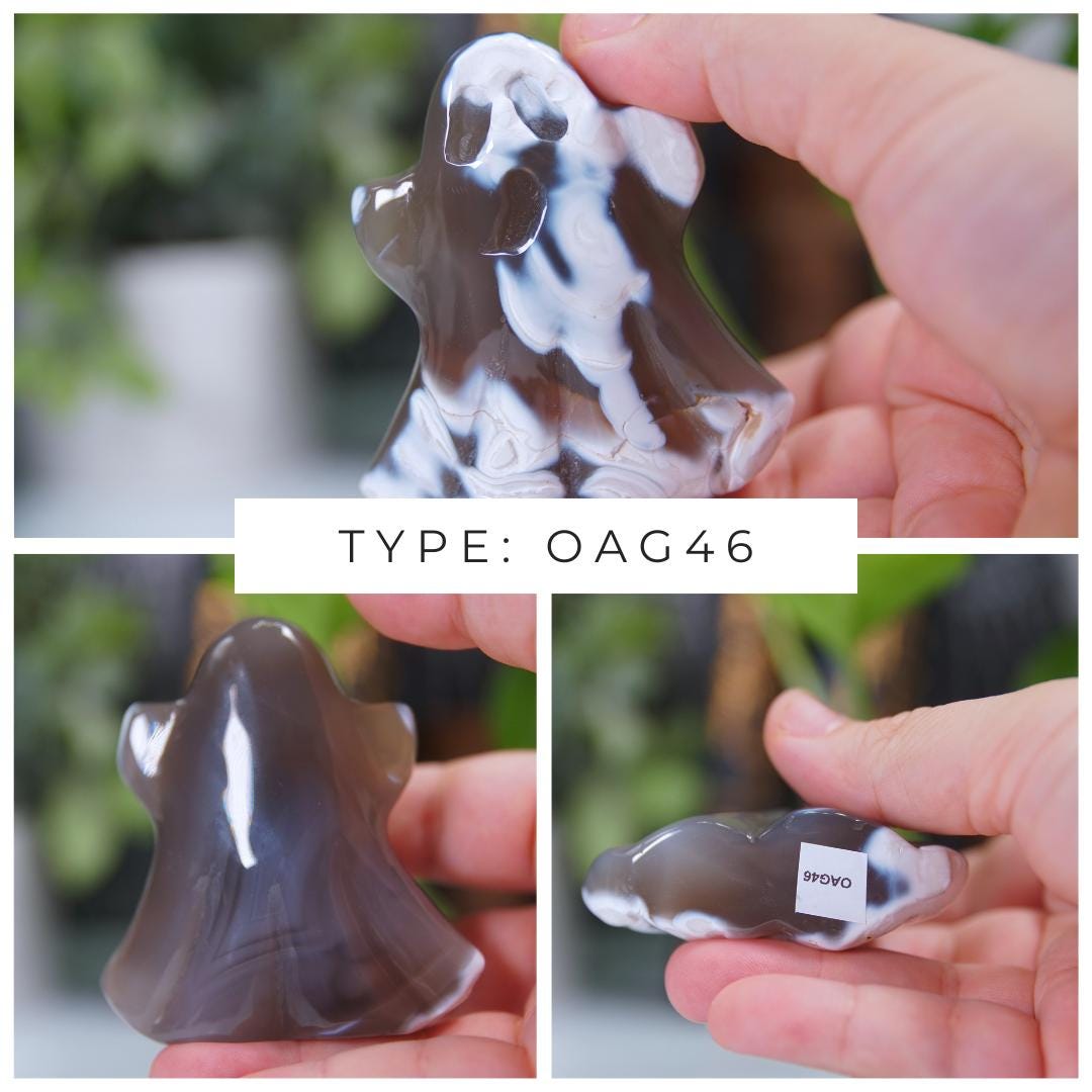 Orca Agate Blue Grey Ghost Carvings | High Quality | US Seller