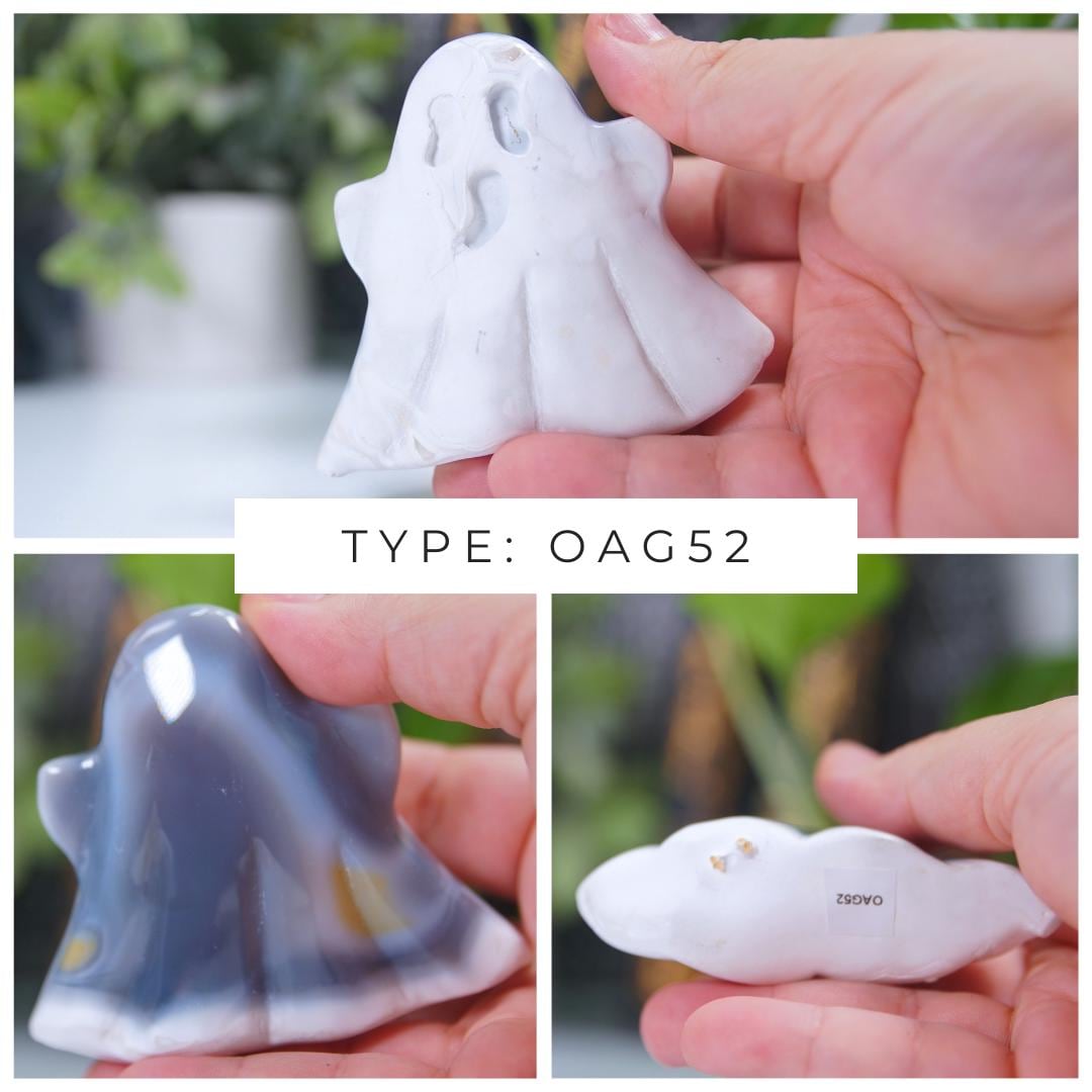 Orca Agate Blue Grey Ghost Carvings | High Quality | US Seller