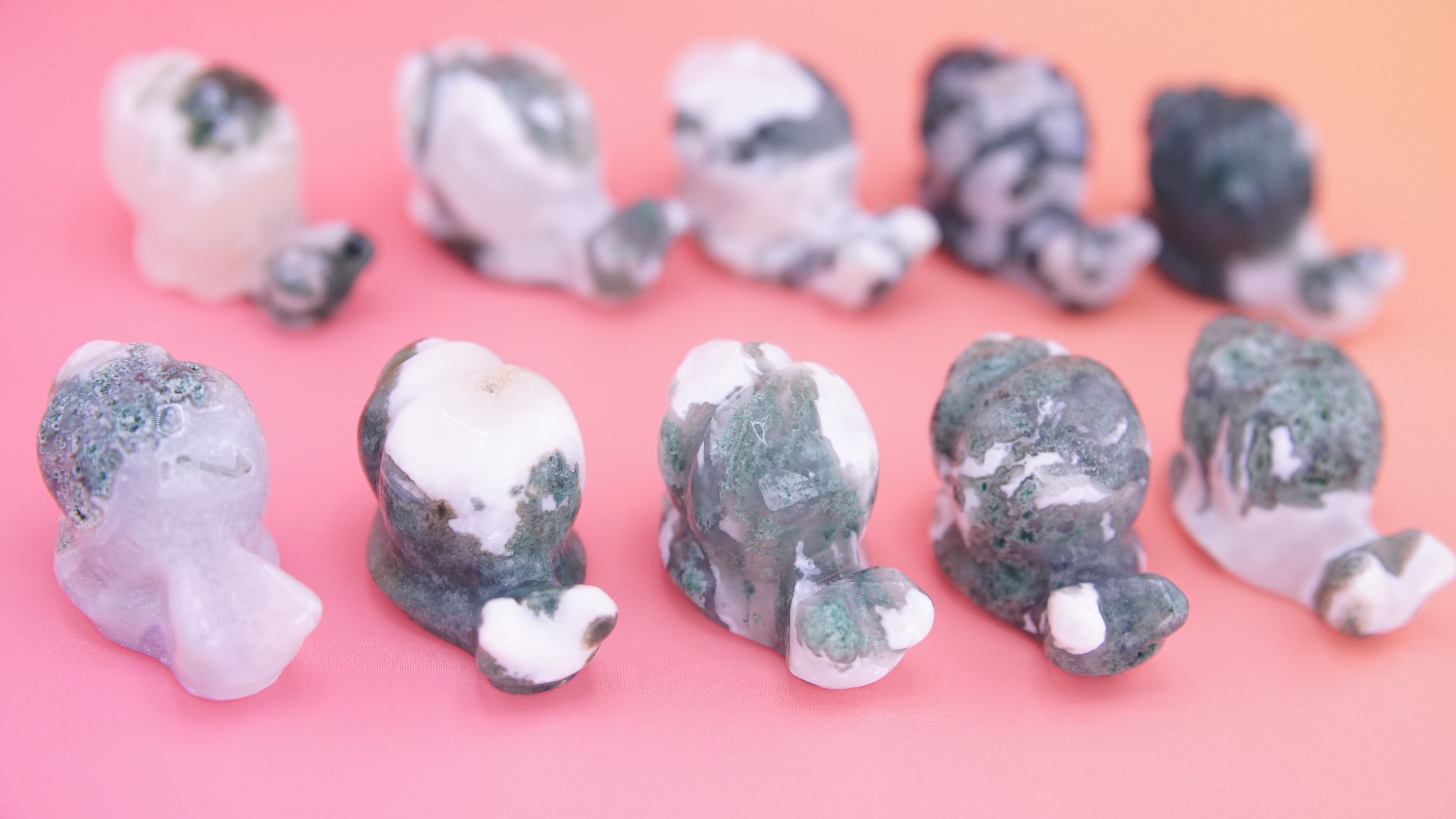 Moss Agate Mini Snail Carving | Pick Your Favorite