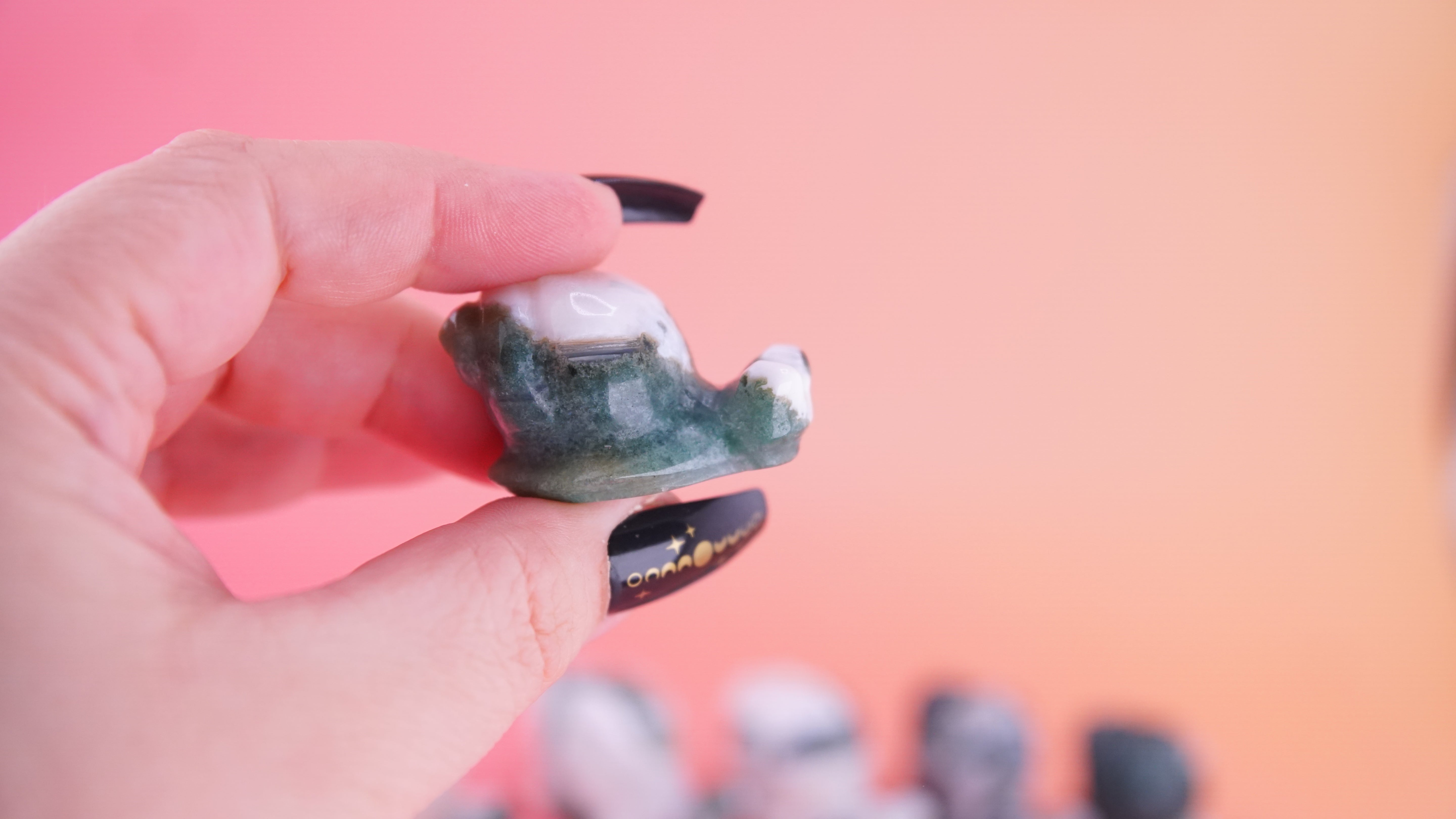 Moss Agate Mini Snail Carving | Pick Your Favorite