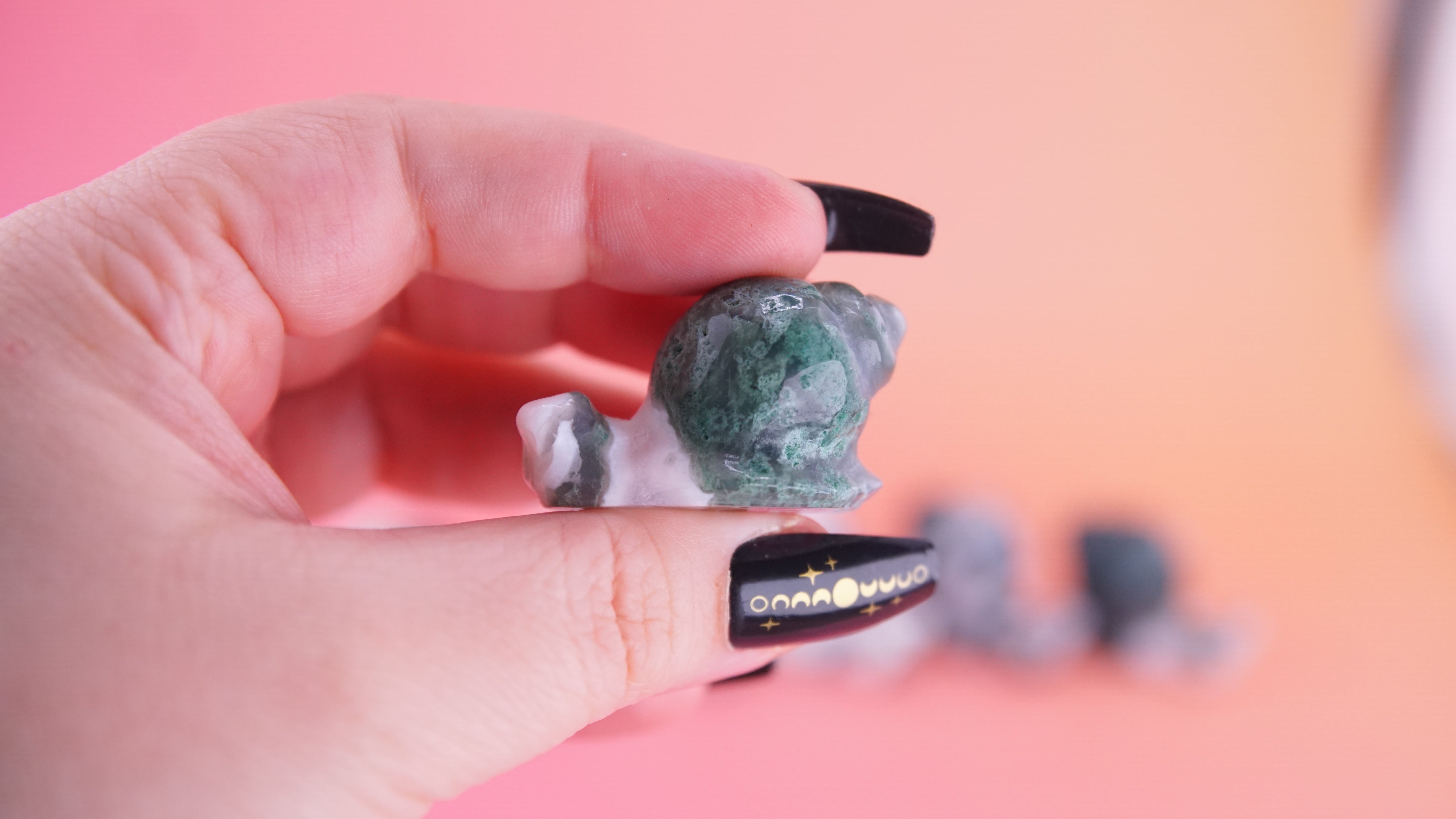 Moss Agate Mini Snail Carving | Pick Your Favorite
