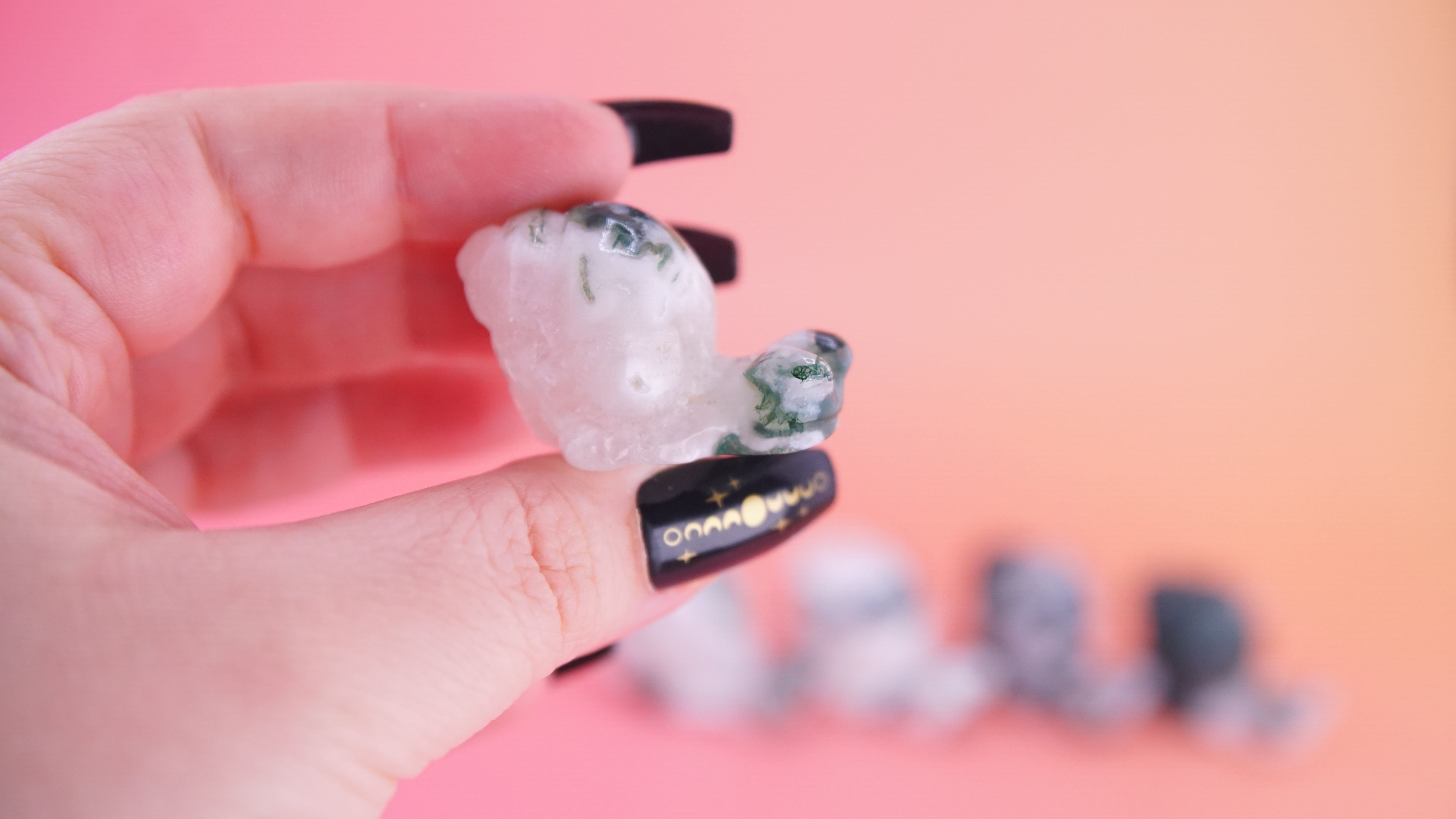 Moss Agate Mini Snail Carving | Pick Your Favorite