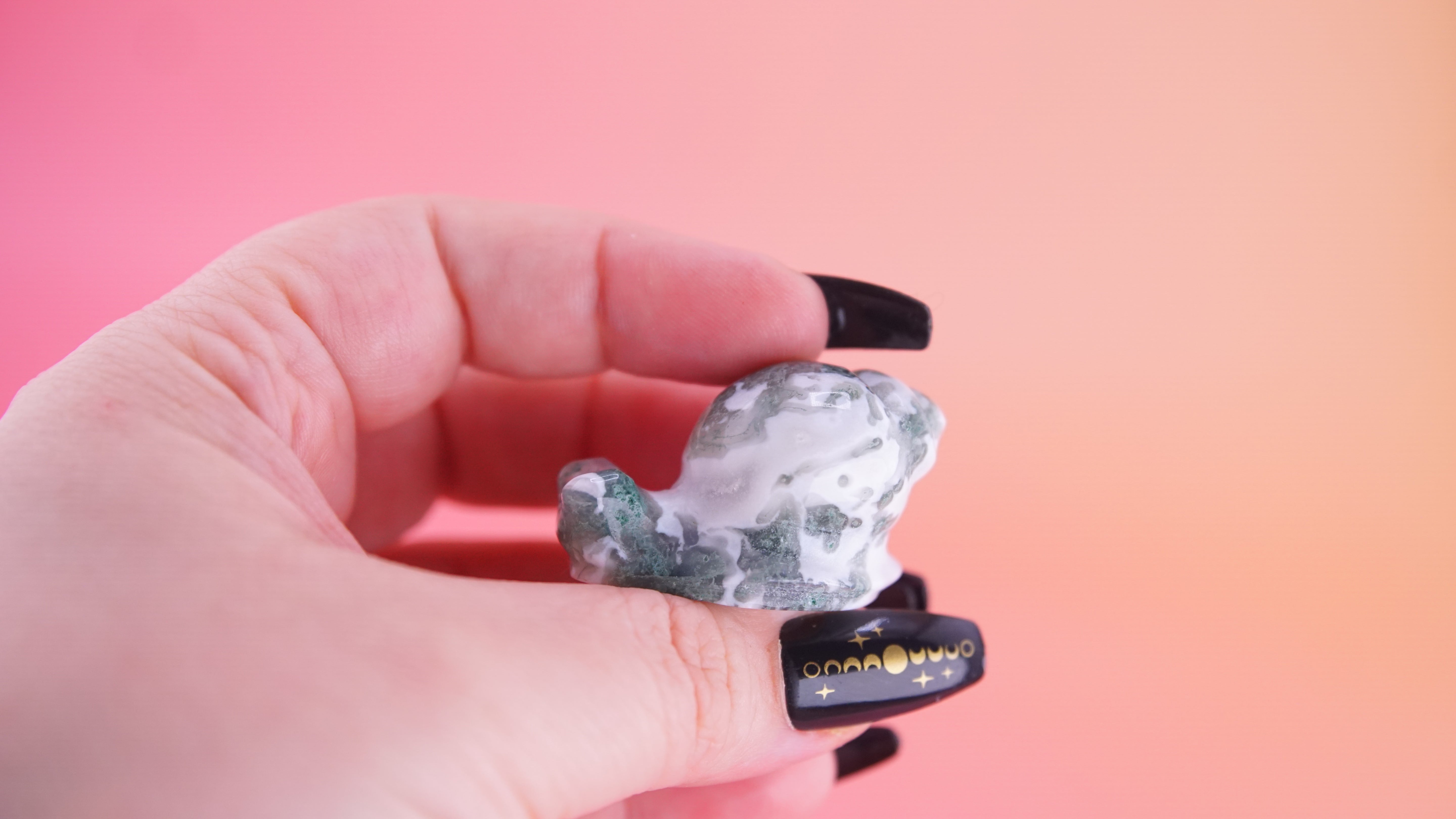 Moss Agate Mini Snail Carving | Pick Your Favorite