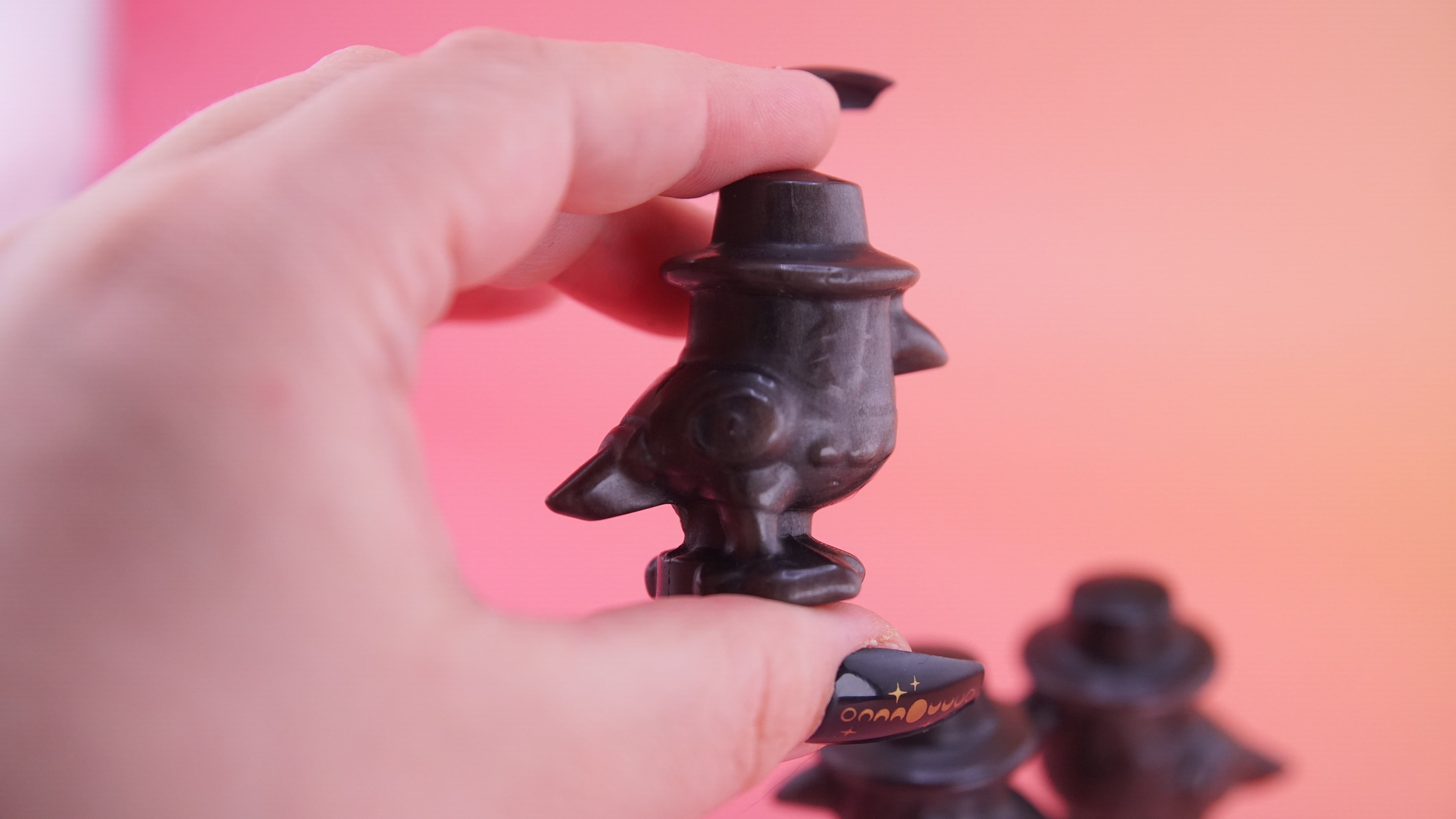 Demon Hunter Fandom Carving | Bird Carving | Silver Sheen Obsidian