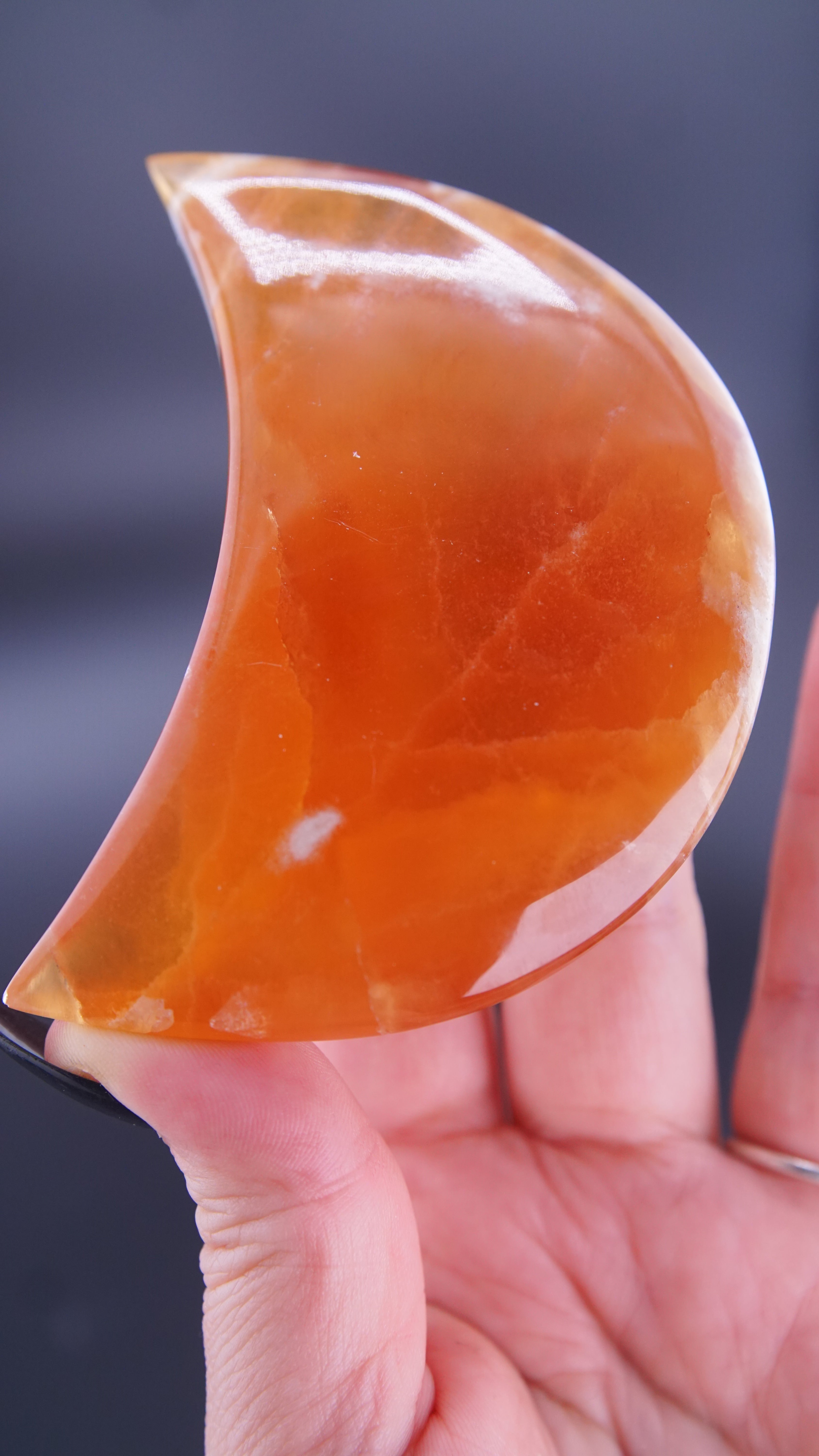Honey Calcite Moon From Pakistan