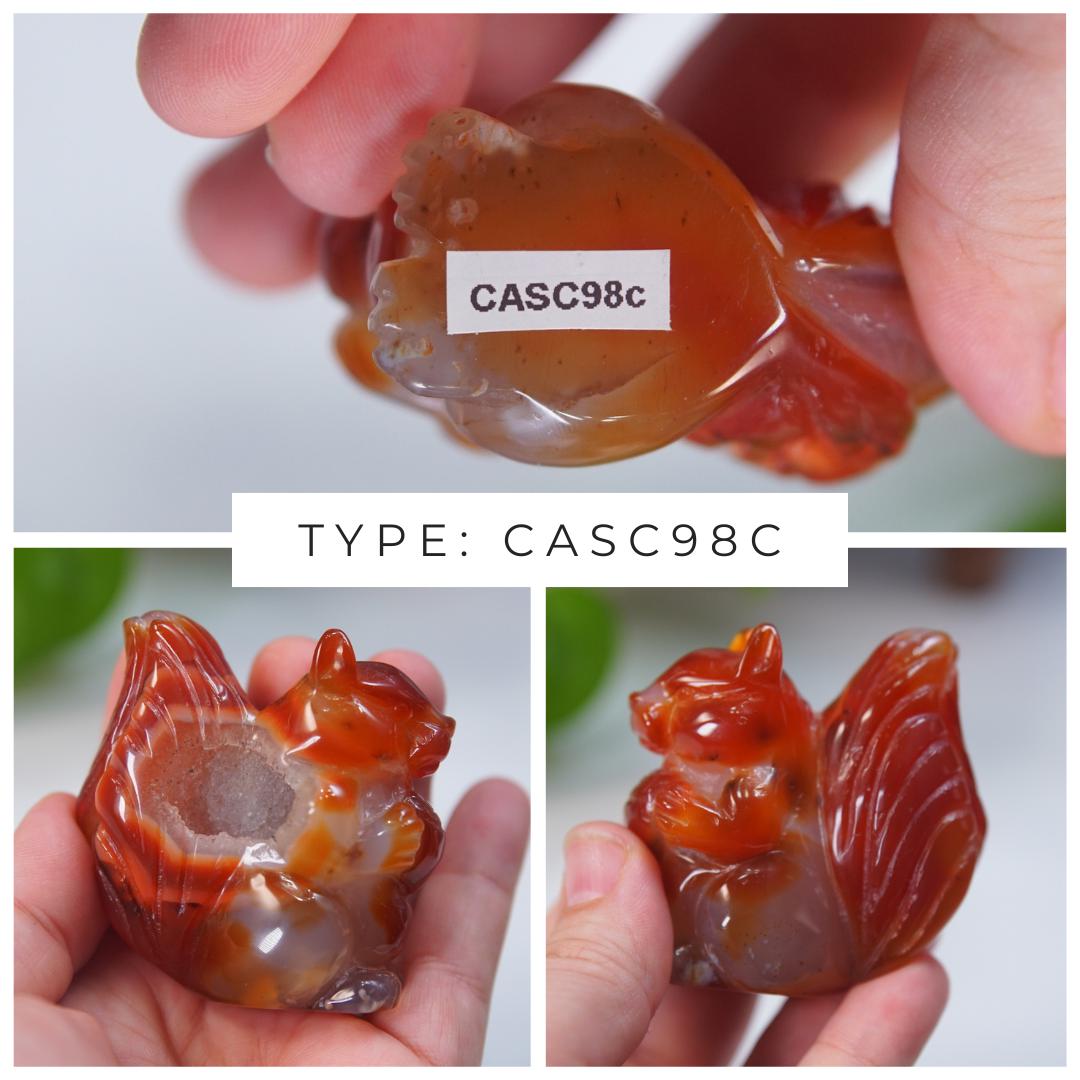 Druzy Carnelian Squirrel Boutique Carvings | High Quality | US Seller