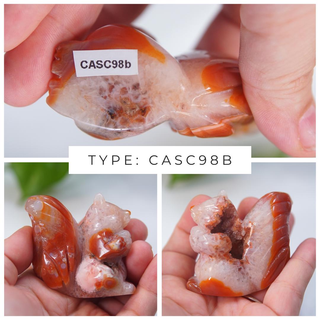 Druzy Carnelian Squirrel Boutique Carvings | High Quality | US Seller