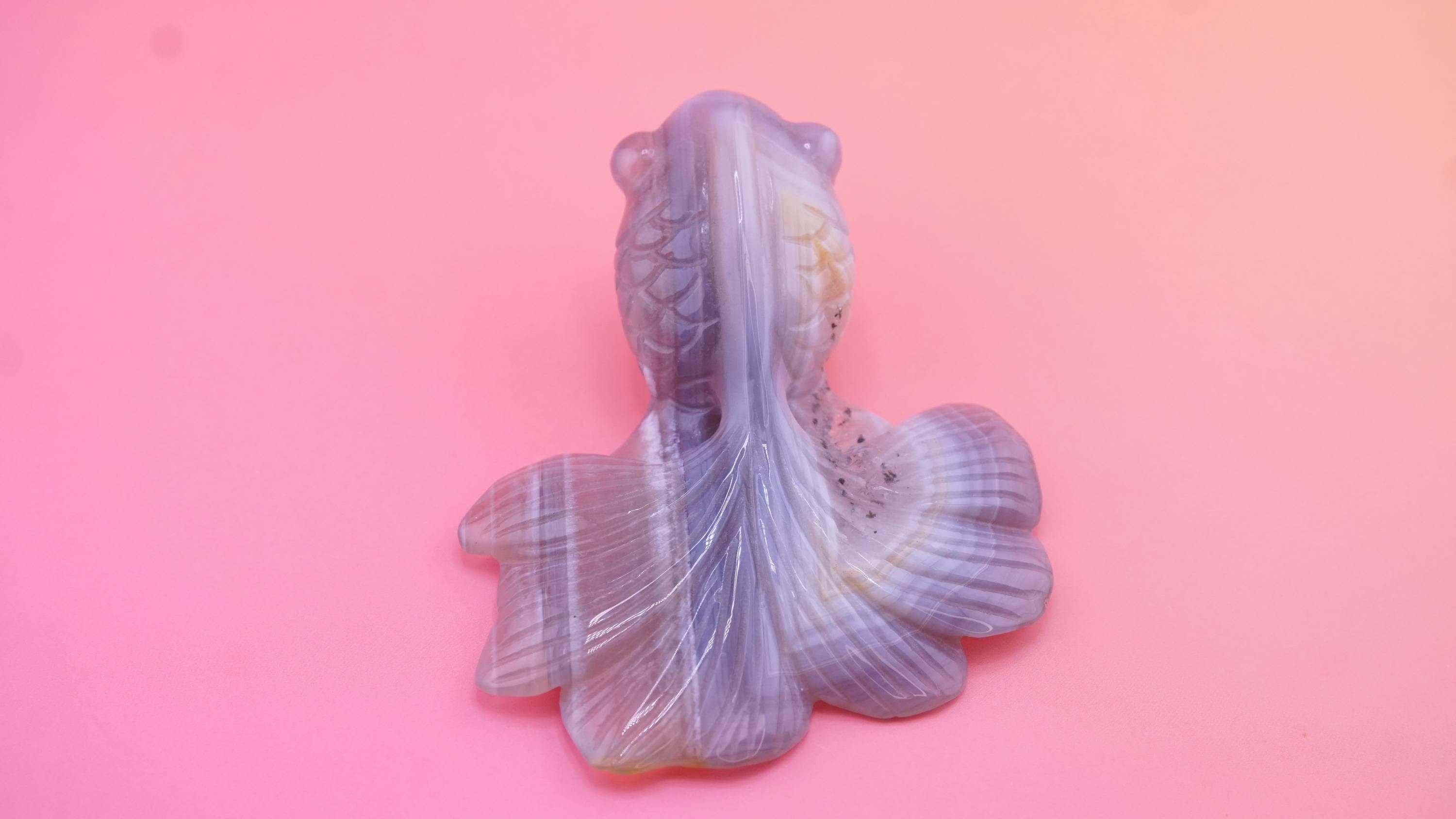 Hand Carved Banded Agate Fish | Boutique Quality Carving | Crystal Decor